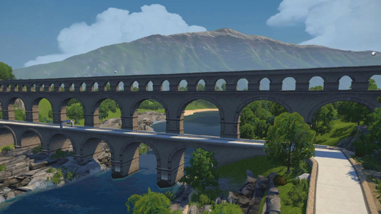 Image of the Aqueduc KOM in Zwift's Petit Boucle route 